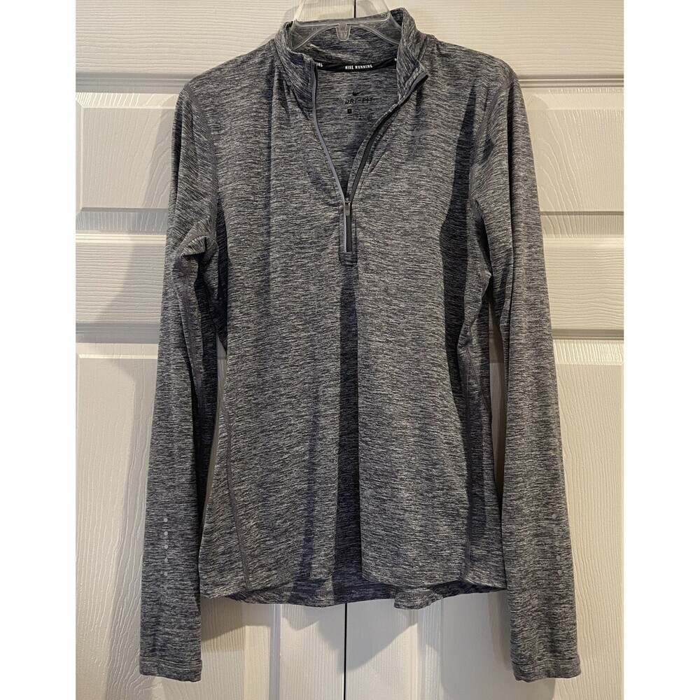 NIKE Dri Fit Womens Gray Full Zip-Up Track  Activewear Jacket Size Small